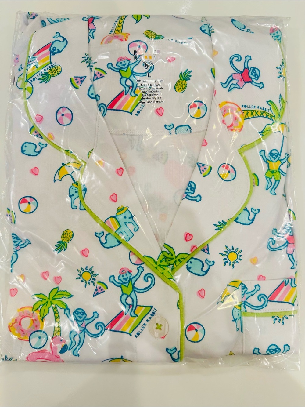 Roller Rabbit White pool party polo Pajama Set